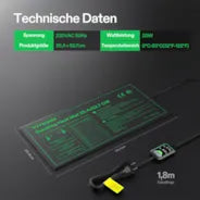 Vivosun Anzucht-Heizmatte mit digitalem Dual-Display-Thermostat, 25x53 cm schwarze Wärmematte für die Keimung von Samen