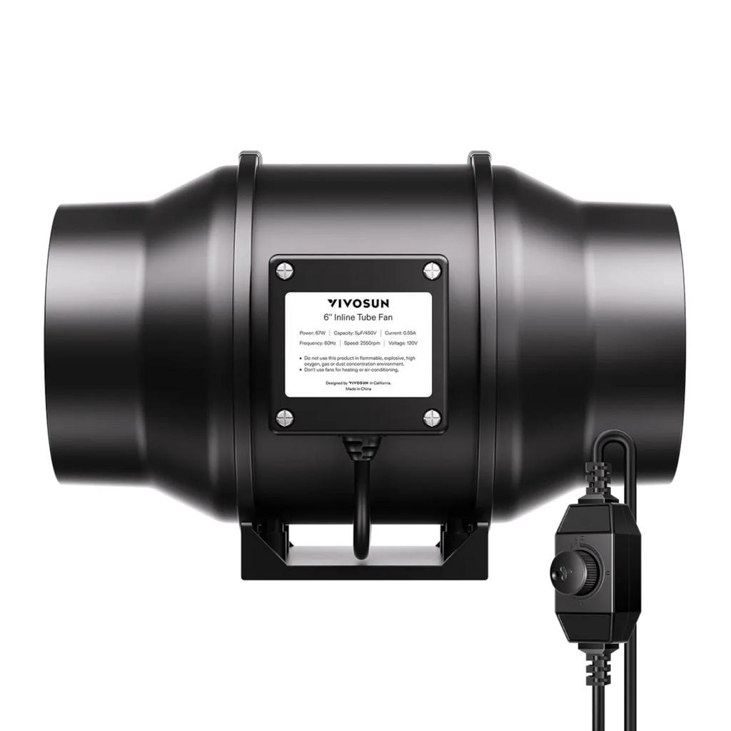 Vivosun R6 Rohrventilator 15 cm, mit variablem Drehzahlregler für die Growbox-Belüftung