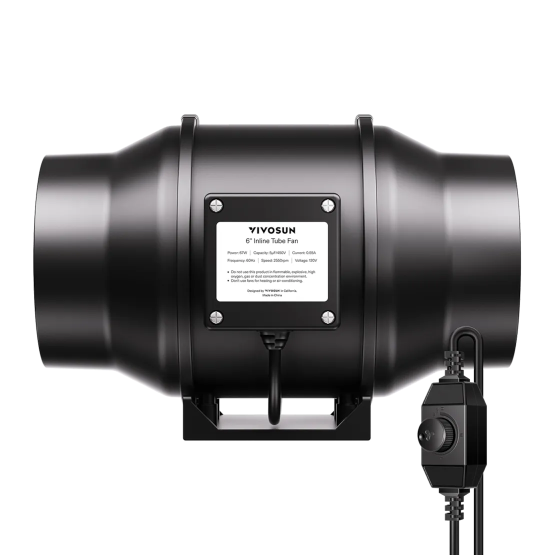 Vivosun R6 Rohrventilator 15 cm, mit variablem Drehzahlregler für die Growbox-Belüftung