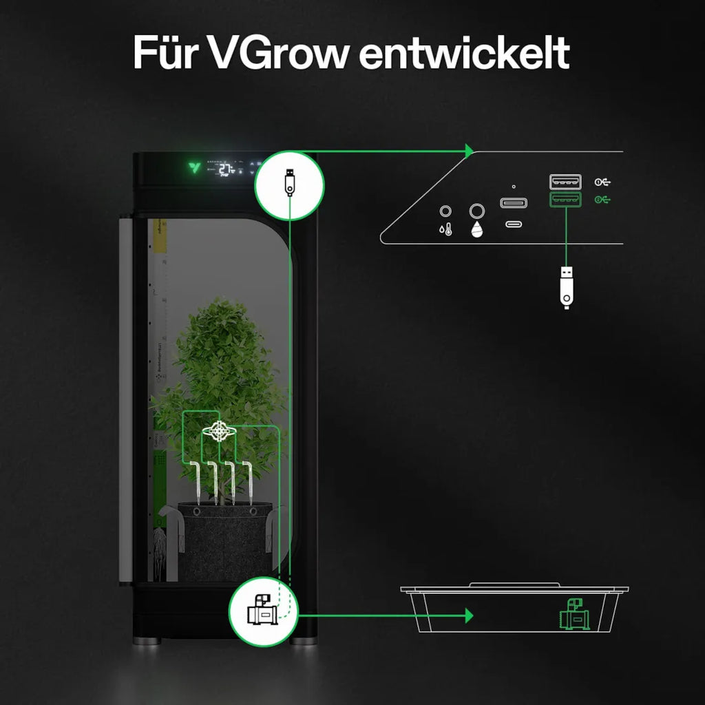 Vivosun FlexFeed Tropfbewässerungsset, 4W Automatisches Bewässerungssystem mit Pumpe & 4 Tropfern, App-steuerbar, Professionelles Pflanzenbewässerungsset für die VGrow Smart Grow Box