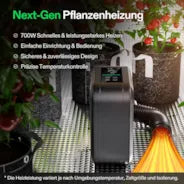 Vivosun AeroFlux Smart Growzelt-Heizung mit VPD-Steuerung, 700W PTC-Heizung mit 5 Leistungsstufen, App-Steuerung, Überhitzungs- & Kippschutz