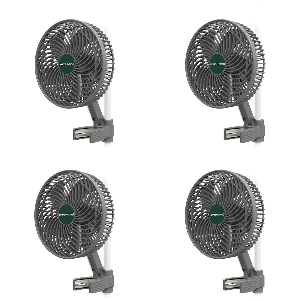 Mars Hydro M6 Grow Tent Clip Fan 6 Zoll automatisch oszillierender Ventilator – 4er-Set