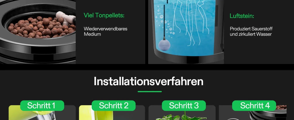 Vivosun 18,9L DWC Hydroponik-System Set (4 Eimer, Schwarz)