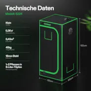 Vivosun Growbox 60x60x120cm S224, für 1-2 Pflanzen, 600D lichtdichtes Oxford-Gewebe, für den Indoor-Pflanzenanbau
