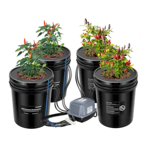 Vivosun 18,9L DWC Hydroponik-System Set (4 Eimer, Schwarz)