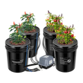 Vivosun 18,9L DWC Hydroponik-System Set (4 Eimer, Schwarz)