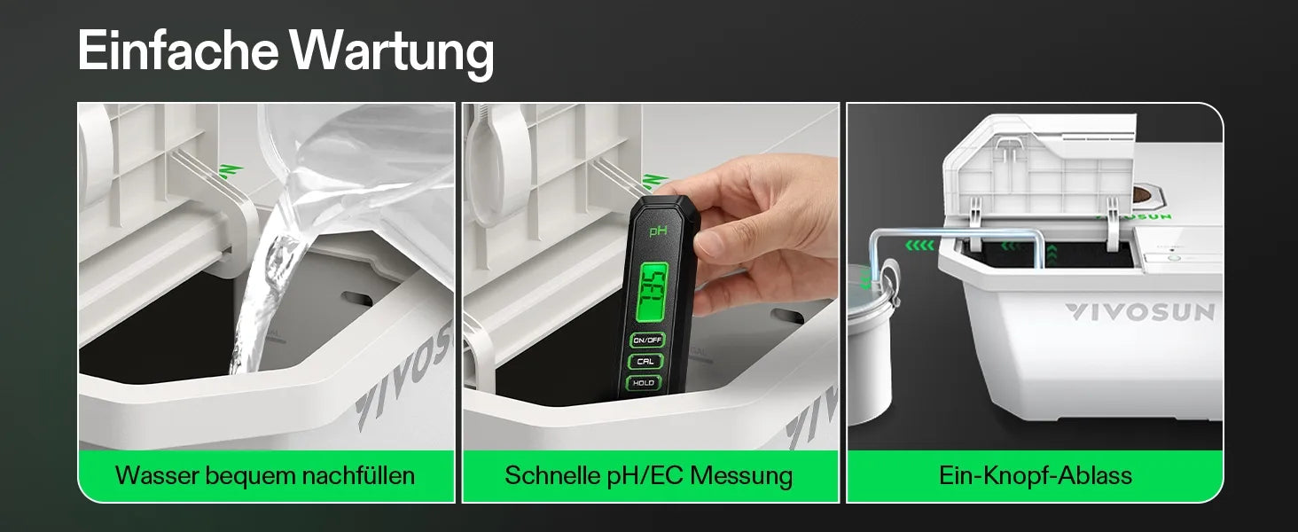 Vivosun VGrow DWC Hydroponisches Anzuchtsystem-Set für die VGrow Smart Grow Box, 15 Liter-Deep-Water-Culture mit Luftsteinen und Rapid Rooters, nicht kompatibel mit E42A