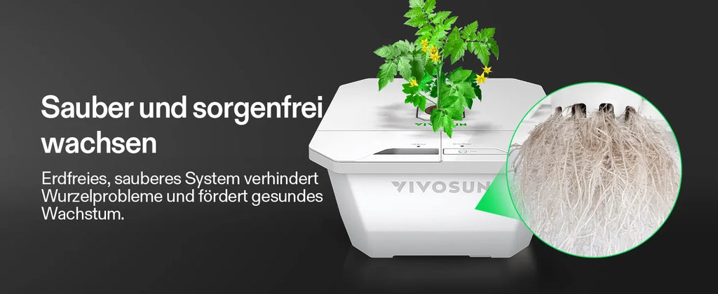 Vivosun VGrow DWC Hydroponisches Anzuchtsystem-Set für die VGrow Smart Grow Box, 15 Liter-Deep-Water-Culture mit Luftsteinen und Rapid Rooters, nicht kompatibel mit E42A