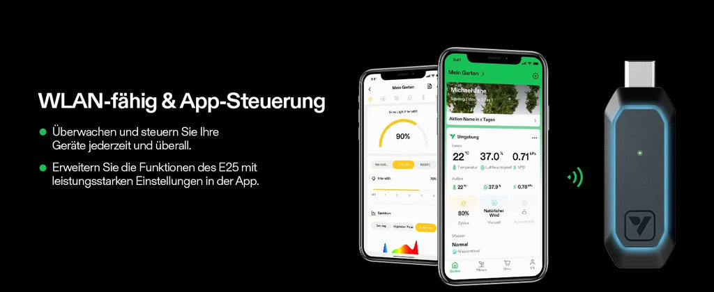 Vivosun GrowHub E25 Controller, Unterstützt Smart Grow System Geräte, Einfache Installation & Nutzung, WLAN-App-Steuerung, Erweiterungsanschluss für E42/E42A