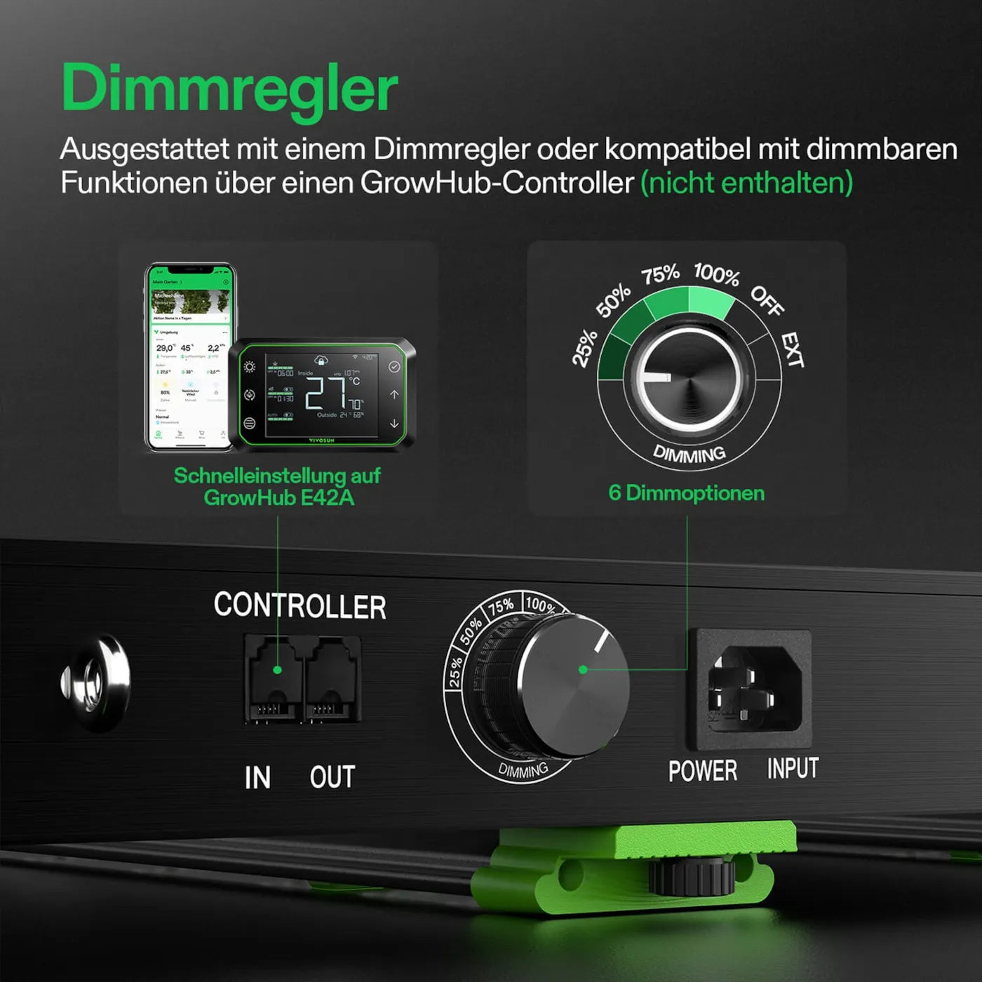 Vivosun VSFD4500 Vollspektrum LED Pflanzenlampe Lichtbalken 450W, abnehmbares Design mit 6 Dimmoptionen