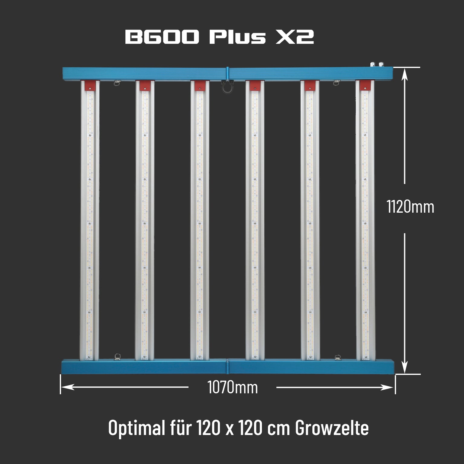Horti Spectra B600 Plus X2 720W LED-Pflanzenlampe mit zwei Lichtkanälen für alle Wachstumsphasen