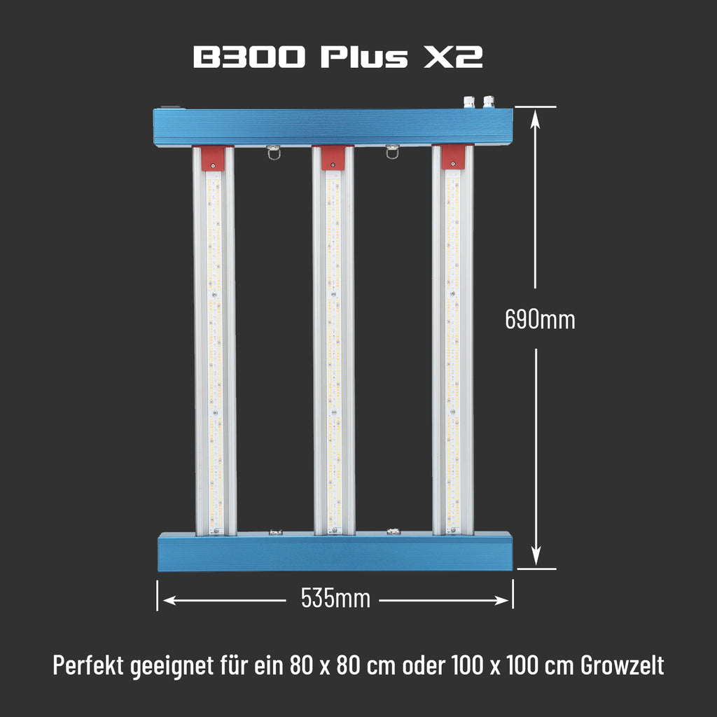 Horti Spectra B300 Plus X2 300W LED-Pflanzenlampe mit zwei Lichtkanälen für alle Wachstumsphasen