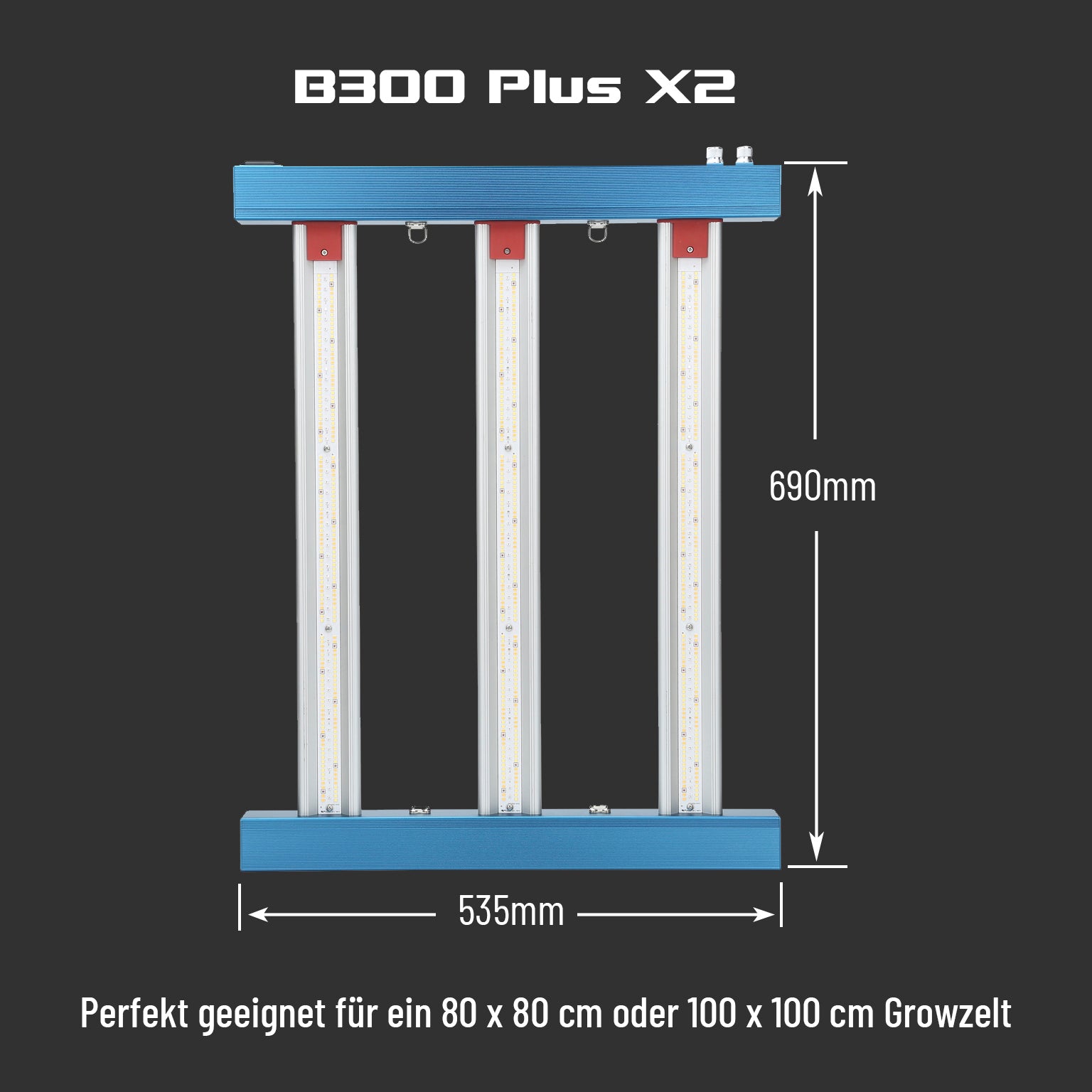 Horti Spectra B300 Plus X2 300W LED-Pflanzenlampe mit zwei Lichtkanälen für alle Wachstumsphasen