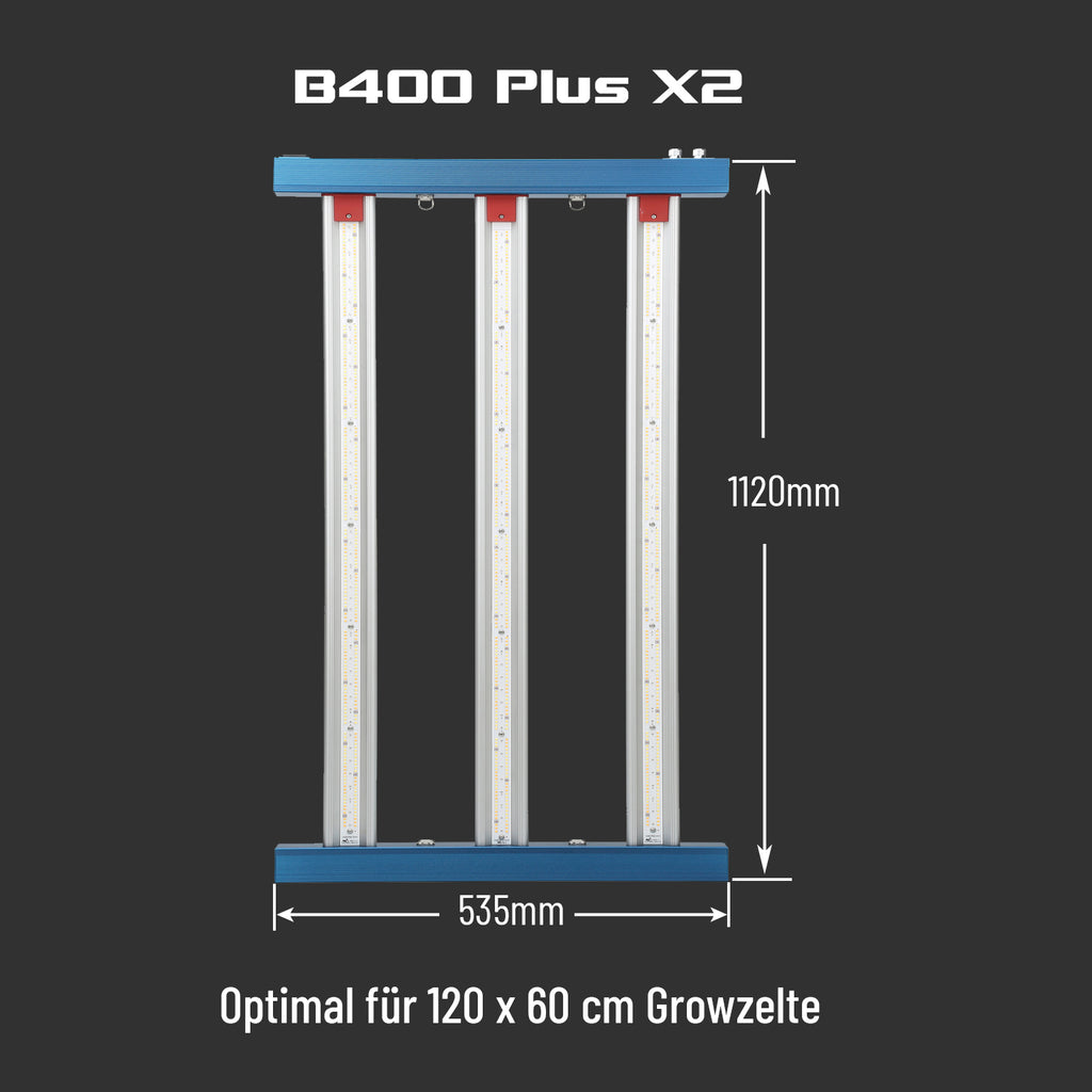 Horti Spectra B400 Plus X2 400W LED-Pflanzenlampe mit zwei Lichtkanälen für alle Wachstumsphasen