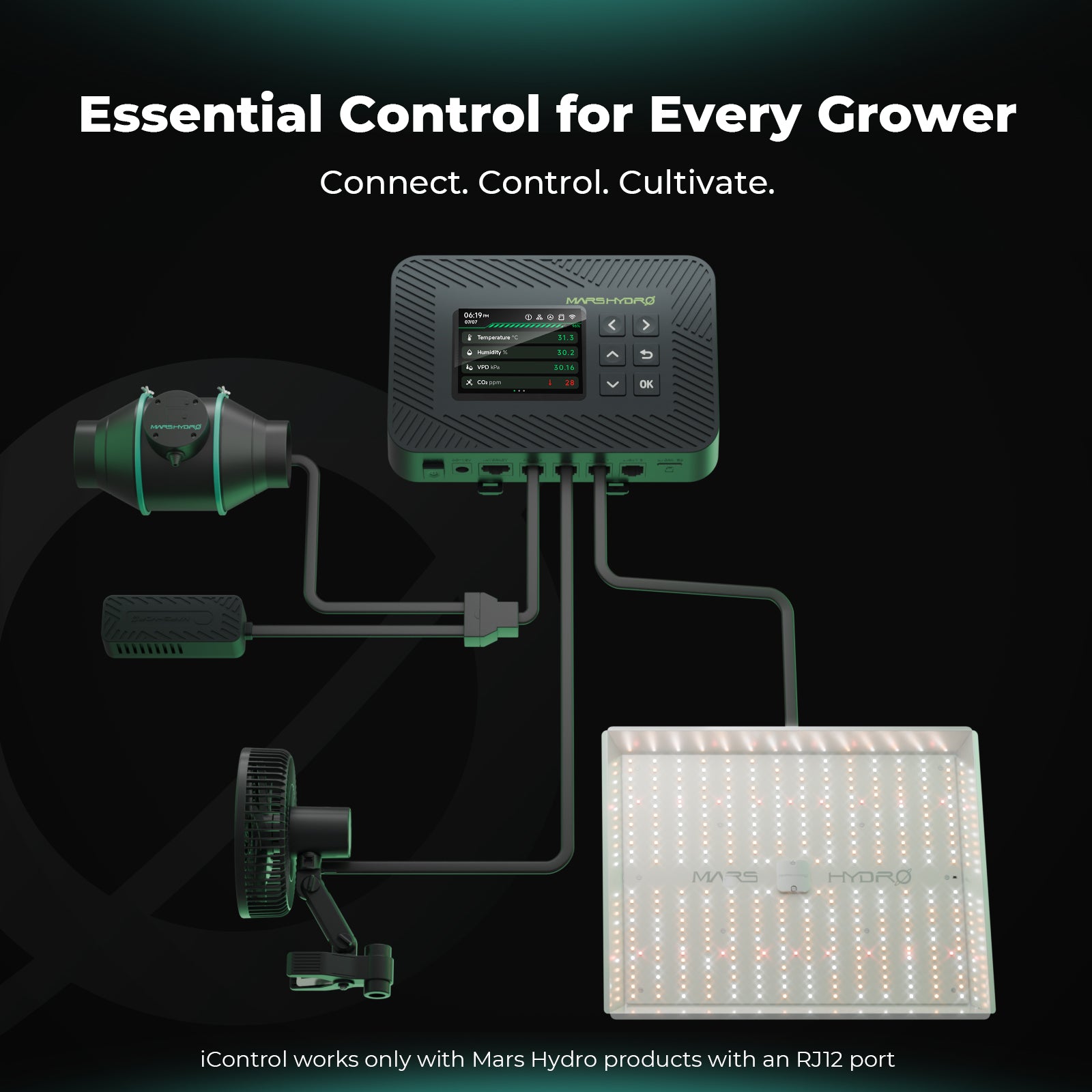 Mars Hydro TS 1000 pflanzenlampe led+70x70x160cm grow zelt Growbox Komplettset mit iControl Controller