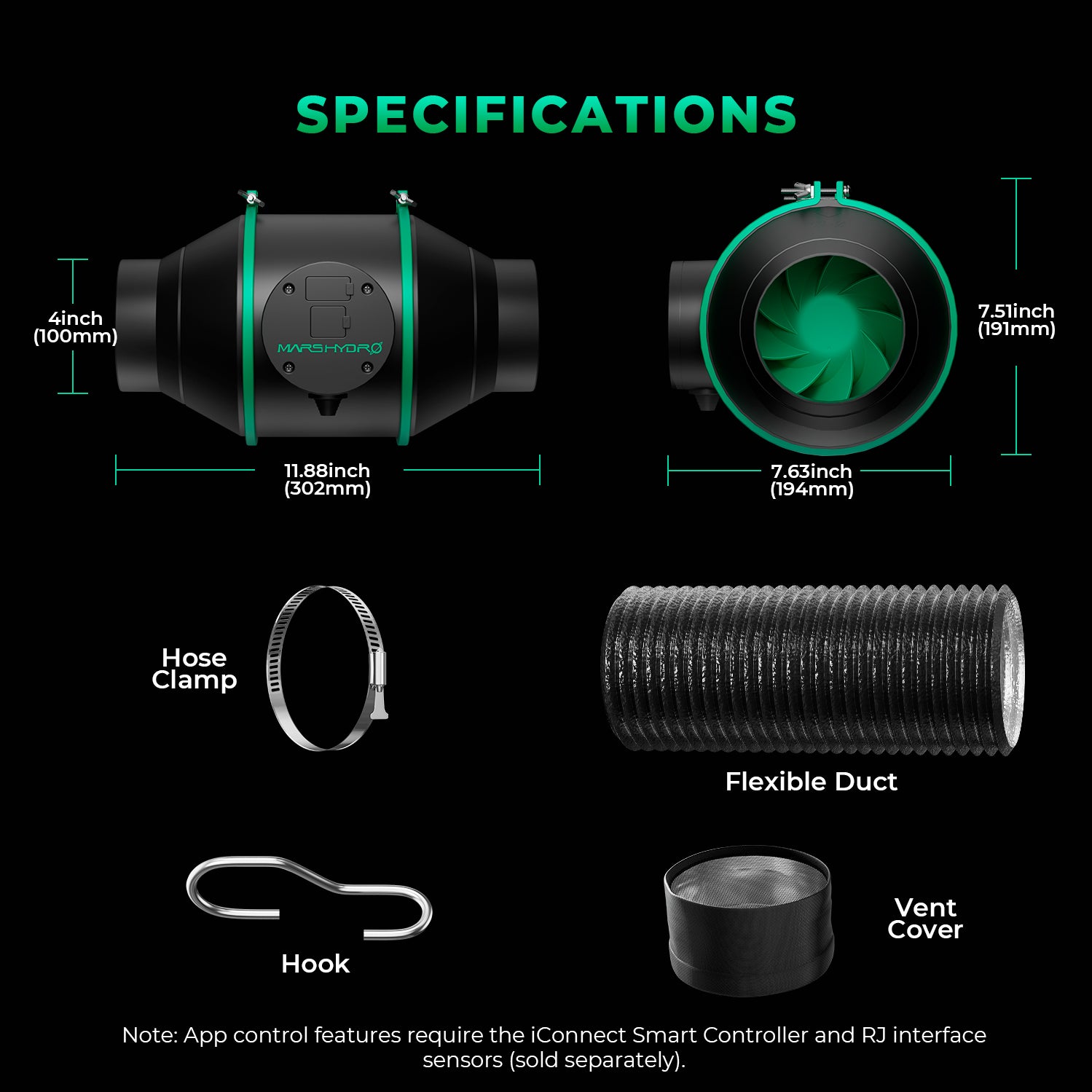 Easy Start Bundle – 2025 Mars Hydro 4″ (100 mm) iFresh Komplett-Lüfter-Kit (Vorbestellung vor dem 10. November)