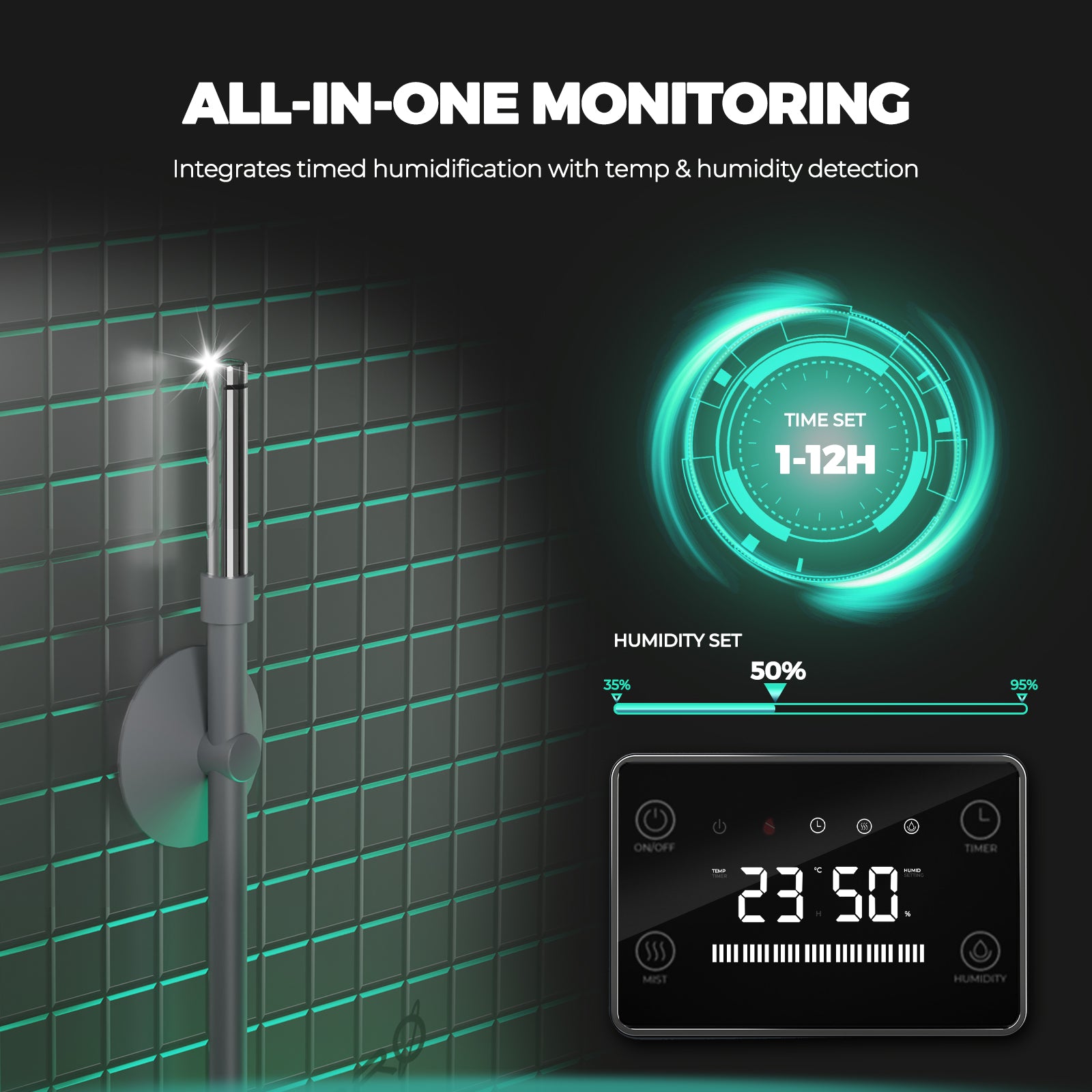Mars Hydro 15L Ultraschall-Luftbefeuchter mit kühlem Nebel für große Räume