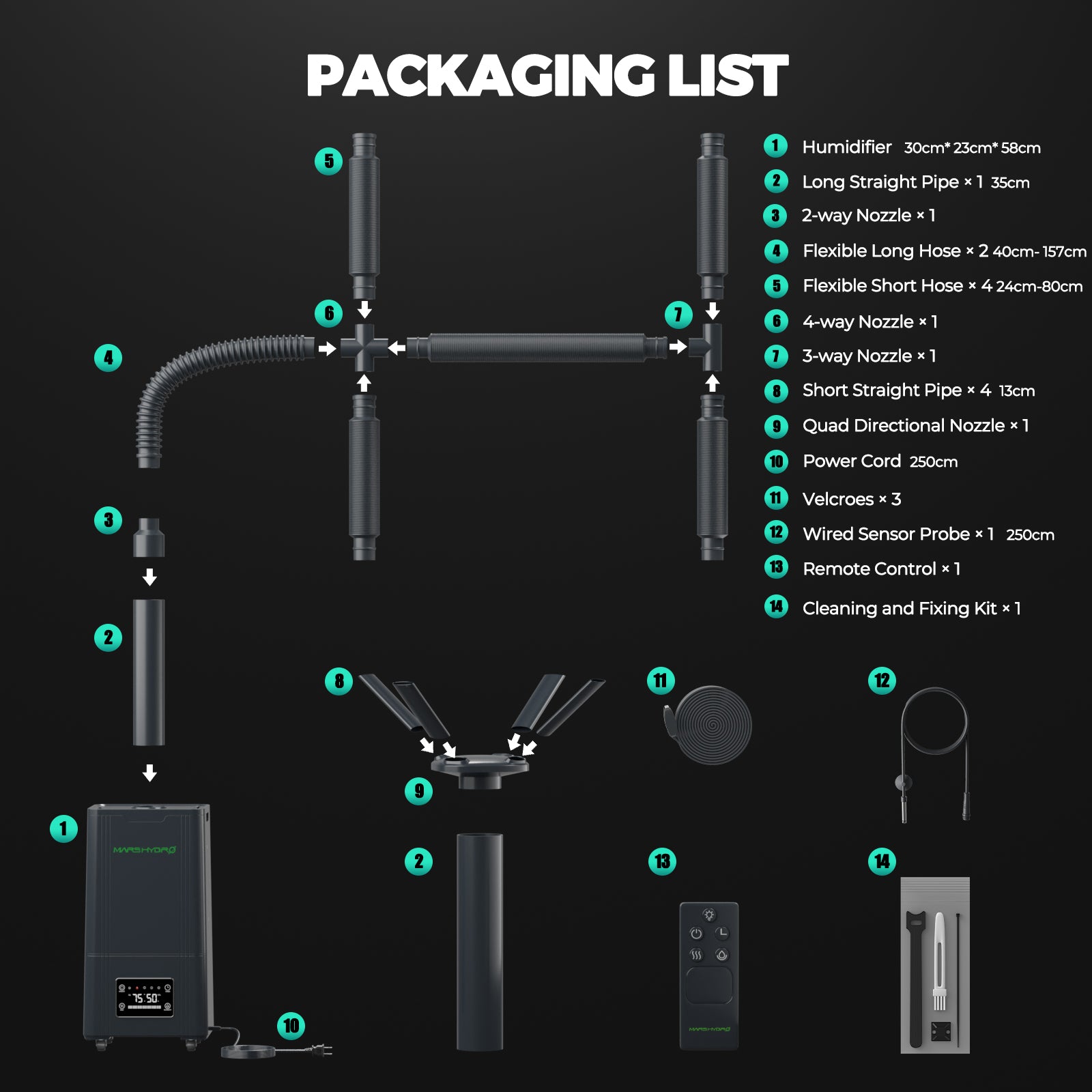 Mars Hydro 15L Ultraschall-Luftbefeuchter mit kühlem Nebel für große Räume