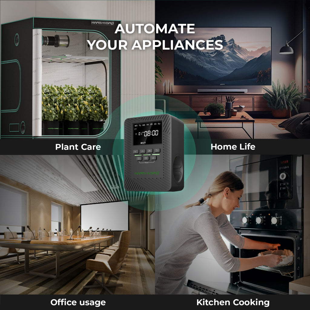 Mars Hydro iTime 2-in-1 Smart Timer – Doppelstecker, App-Fernbedienung und flexible Zeitplanung
