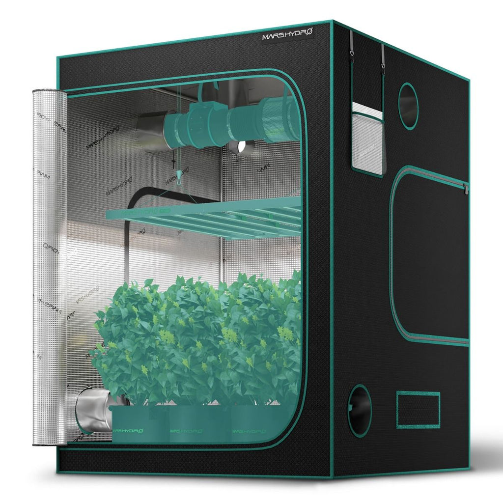 Mars Hydro 150x150x200cm Tragbares Growzelt Silber Mylar Hydroponic Dunkelgrün Zimmer Growbox Growzelt