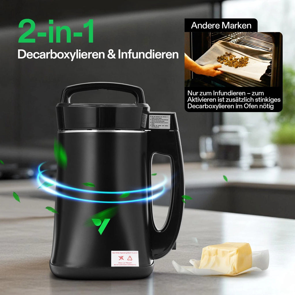 Vivosun Kräuter-Infusionsgerät mit Decarboxylierer – für Butter, Öl & Tinkturen, inkl. Rezepte & Zubehör