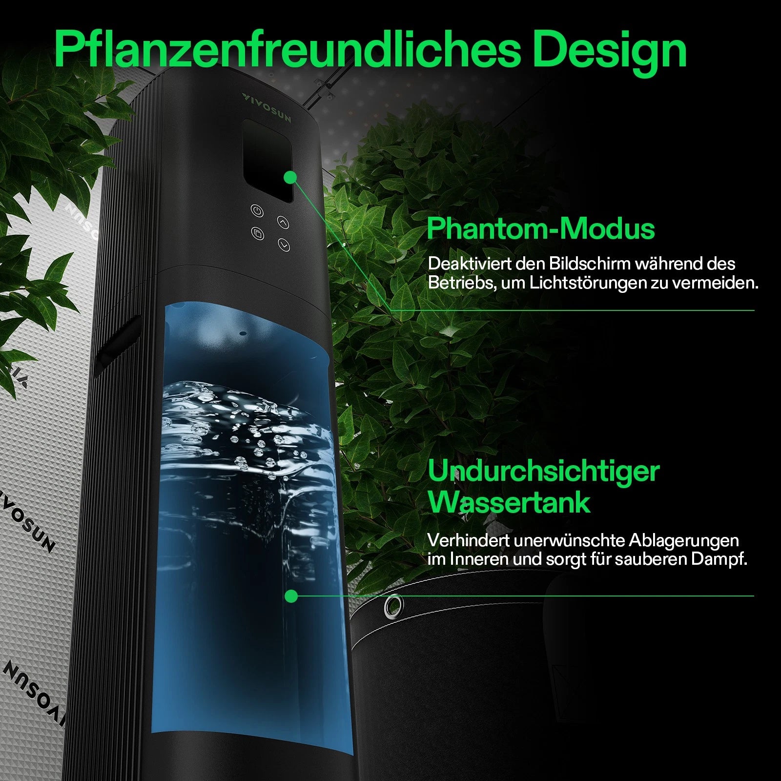 Vivosun AeroStream H09 Smarter Luftbefeuchter 9L mit Temperatur- und Luftfeuchtigkeitssonde
