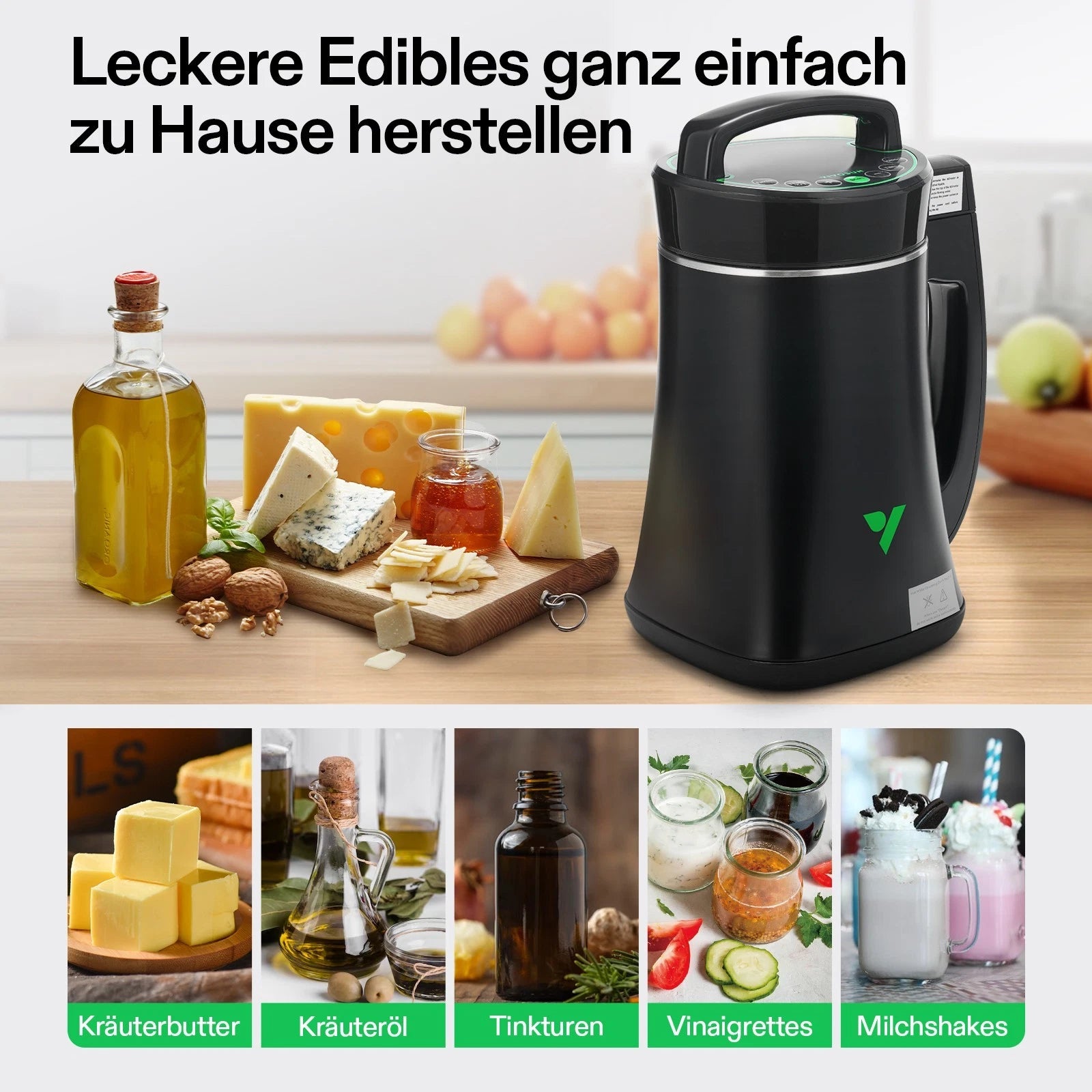 Vivosun Kräuter-Infusionsgerät mit Decarboxylierer – für Butter, Öl & Tinkturen, inkl. Rezepte & Zubehör