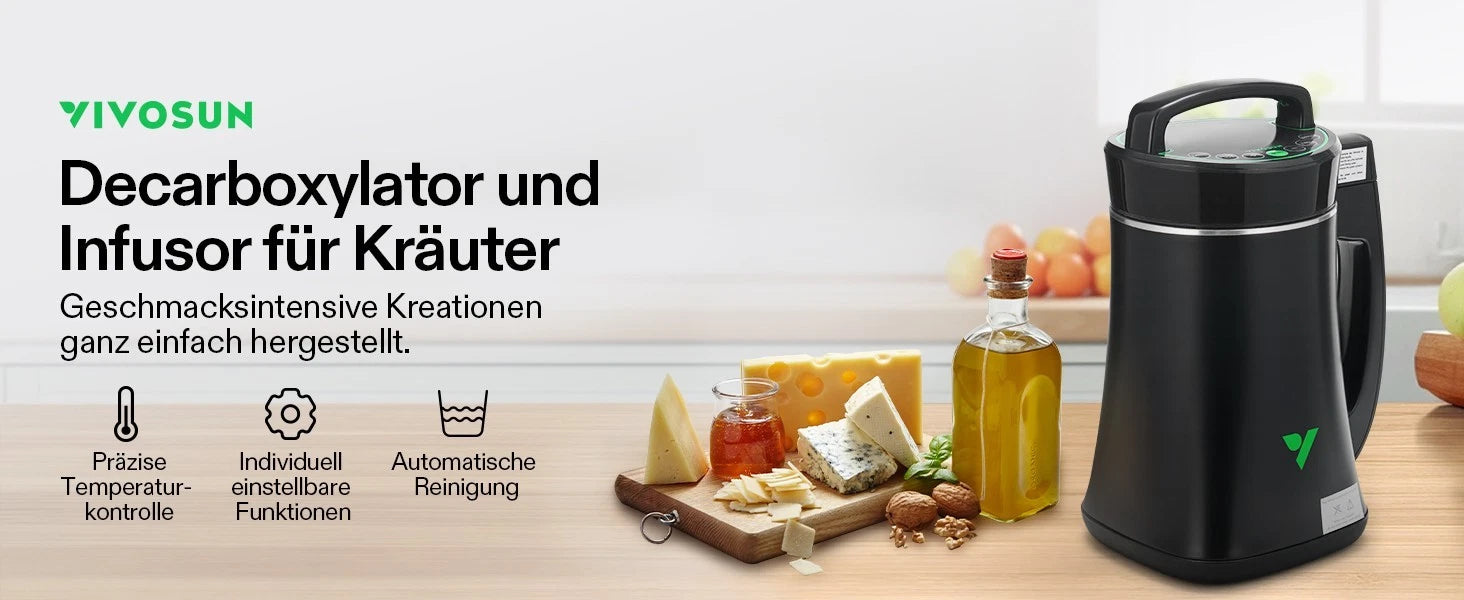 Vivosun Kräuter-Infusionsgerät mit Decarboxylierer – für Butter, Öl & Tinkturen, inkl. Rezepte & Zubehör