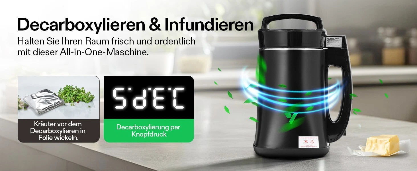 Vivosun Kräuter-Infusionsgerät mit Decarboxylierer – für Butter, Öl & Tinkturen, inkl. Rezepte & Zubehör