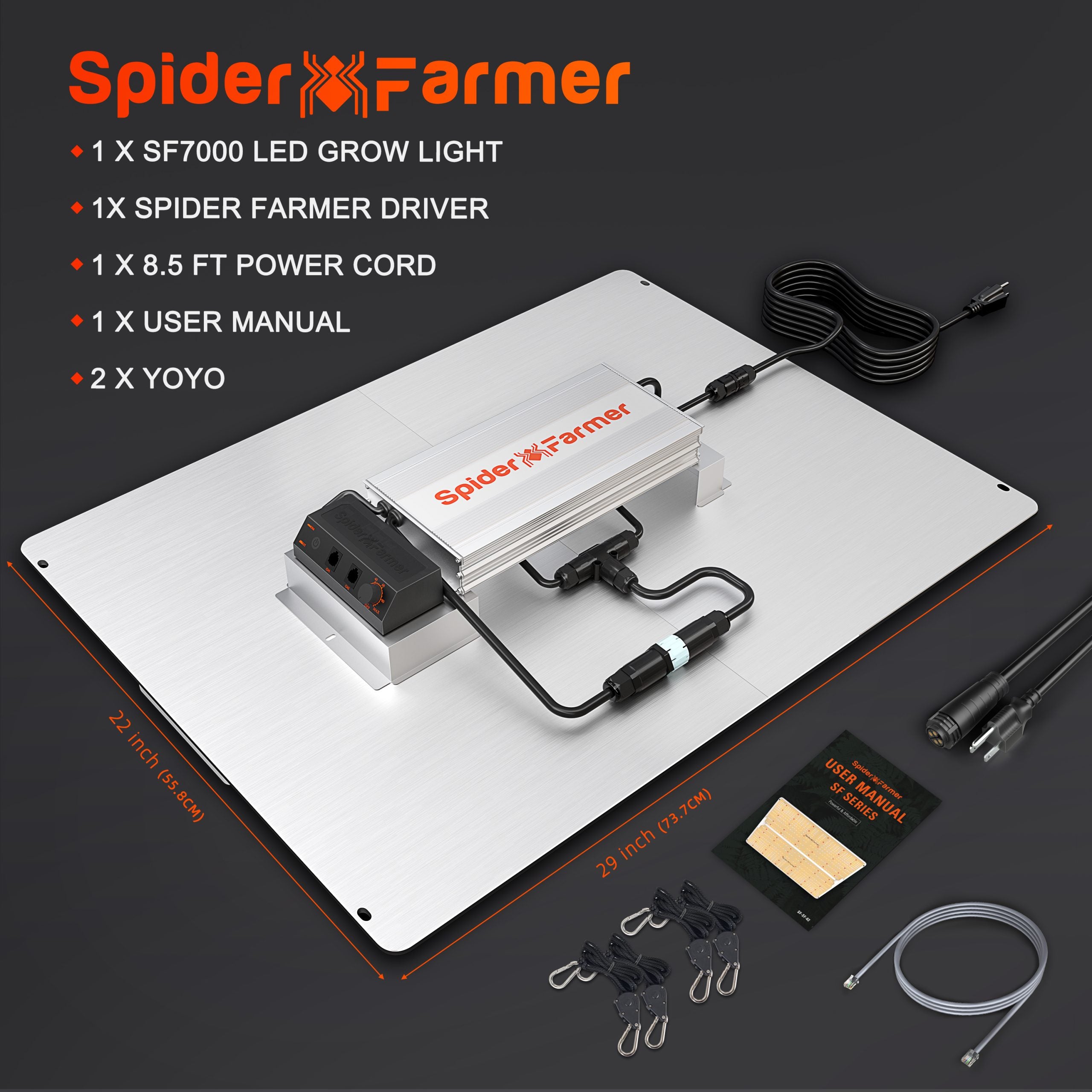 2025 Spider Farmer® SF7000 650W Faltbare LED-Pflanzenlampe