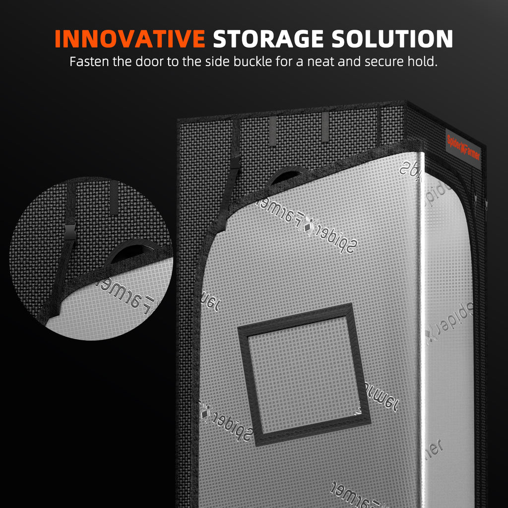 Verbessertes Spider Farmer 90x90x180cm Indoor-Growzelt (1680D) mit hoher Reflektivität – Hydroponischer Pflanzenraum für optimales Pflanzenwachstum und Klimakontrolle