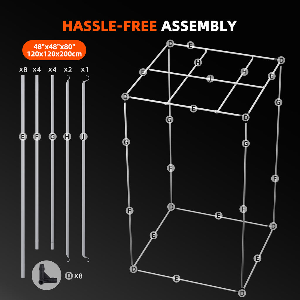 Verbessertes Spider Farmer 120x120x200cm Indoor-Growzelt mit 1680D hochreflektierender Hydrokultur-Pflanzkammer für optimales Pflanzenwachstum und Klimakontrolle