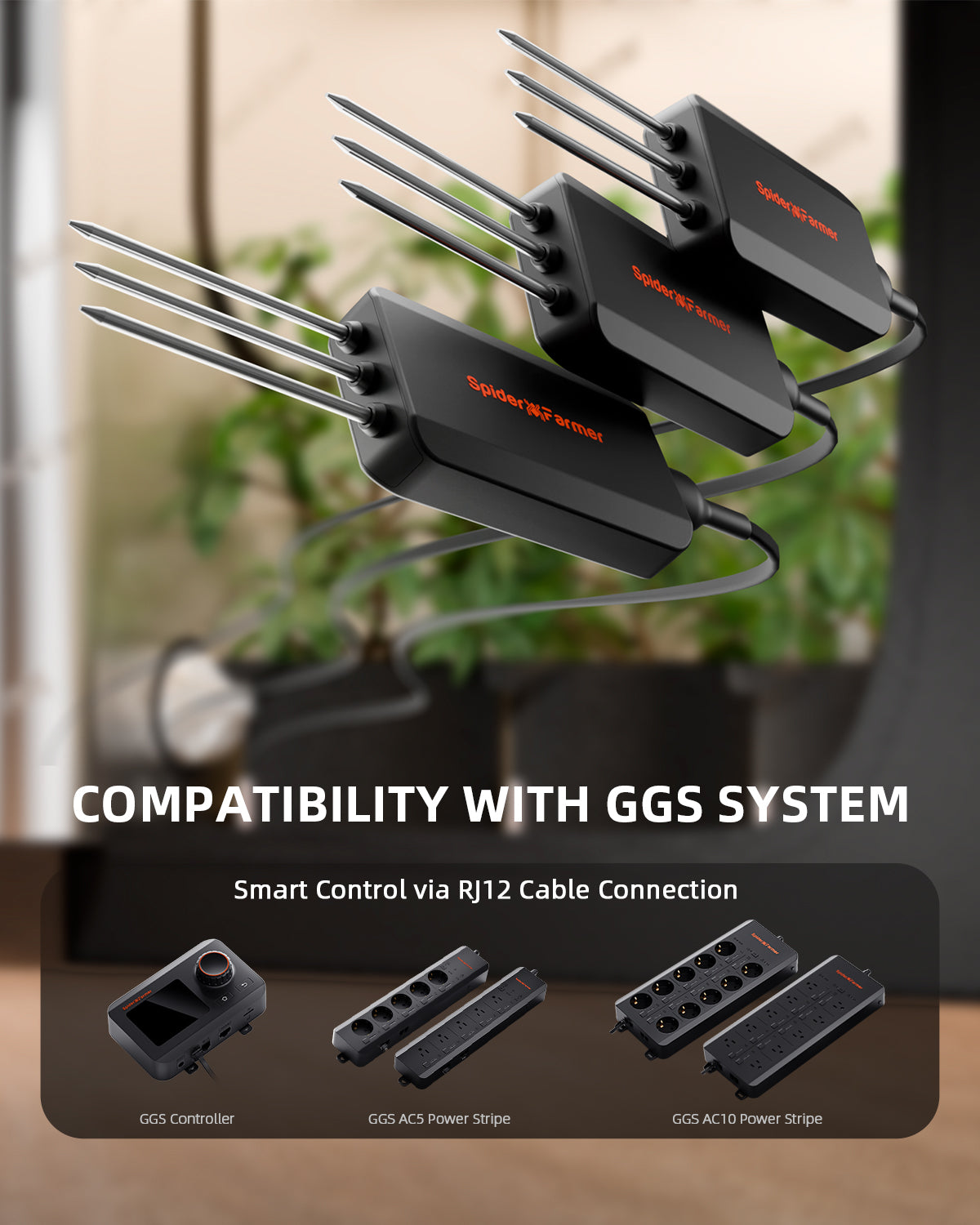 2025 Spider Farmer 3 Stück GGS Smart 3-in-1 Bodensensor Pro | Präzise Tropfbewässerungssteuerung, Substratauswahl, Echtzeitüberwachung von Boden-EC, Temperatur und Feuchtigkeit