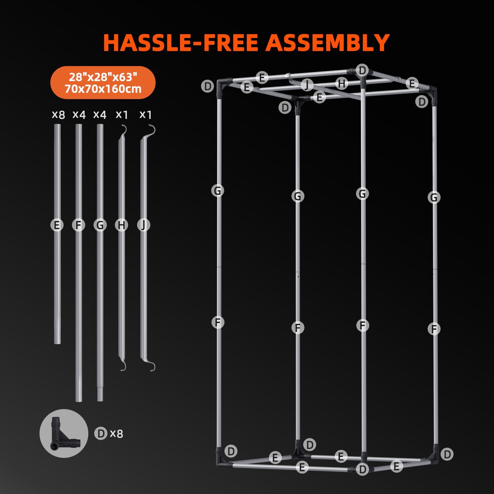 2025 Spider Farmer® 70x70x160cm Growzelt-Set | Neueste Version G1500 Vollspektrum-LED-Pflanzenlampe