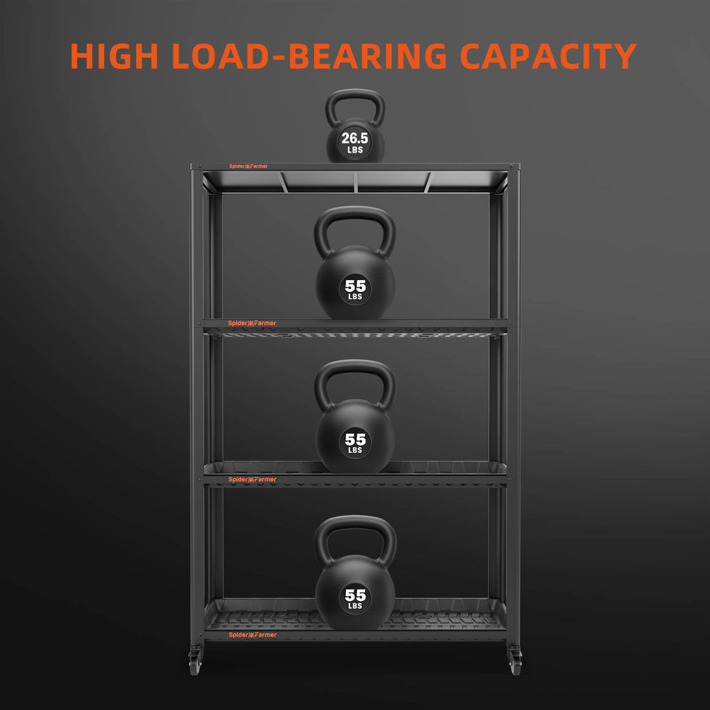 Spider Farmer 3-stöckiger Pflanzenständer aus Metall mit Pflanzschalen
