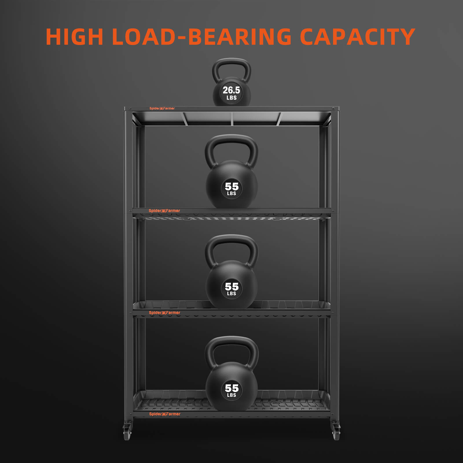 Spider Farmer 3-stöckiger Pflanzenständer aus Metall mit Pflanzschalen