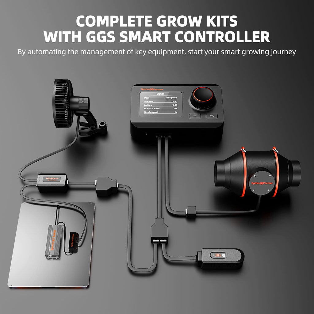 Spider Farmer® 90 x 90 x 180 cm Komplettes Growzelt-Set (Neue Version 2025) | SF2000PRO EVO 200 W Vollspektrum-LED-Pflanzenlampe | 4-Zoll-Belüftungssystem mit Feuchtigkeits- und App-Steuerung | 6-Zoll-Clip-Ventilator