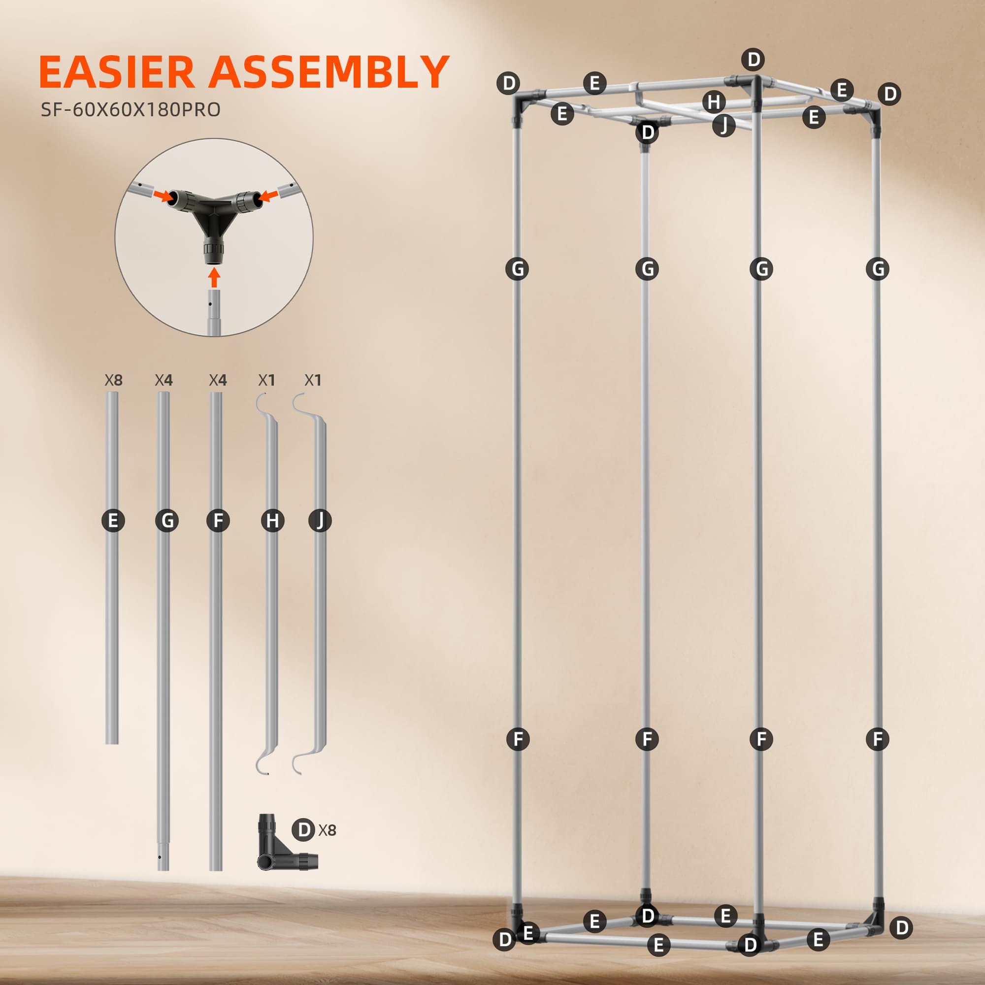 Spider Farmer® 60x60cm 2000D Komplettes Growzelt-Set (neueste Version 2025) | SF1000 301H EVO Vollspektrum-LED-Pflanzenlampe | 15 cm Clip-Ventilator | 10 cm Belüftungssystem mit GGS-Controller