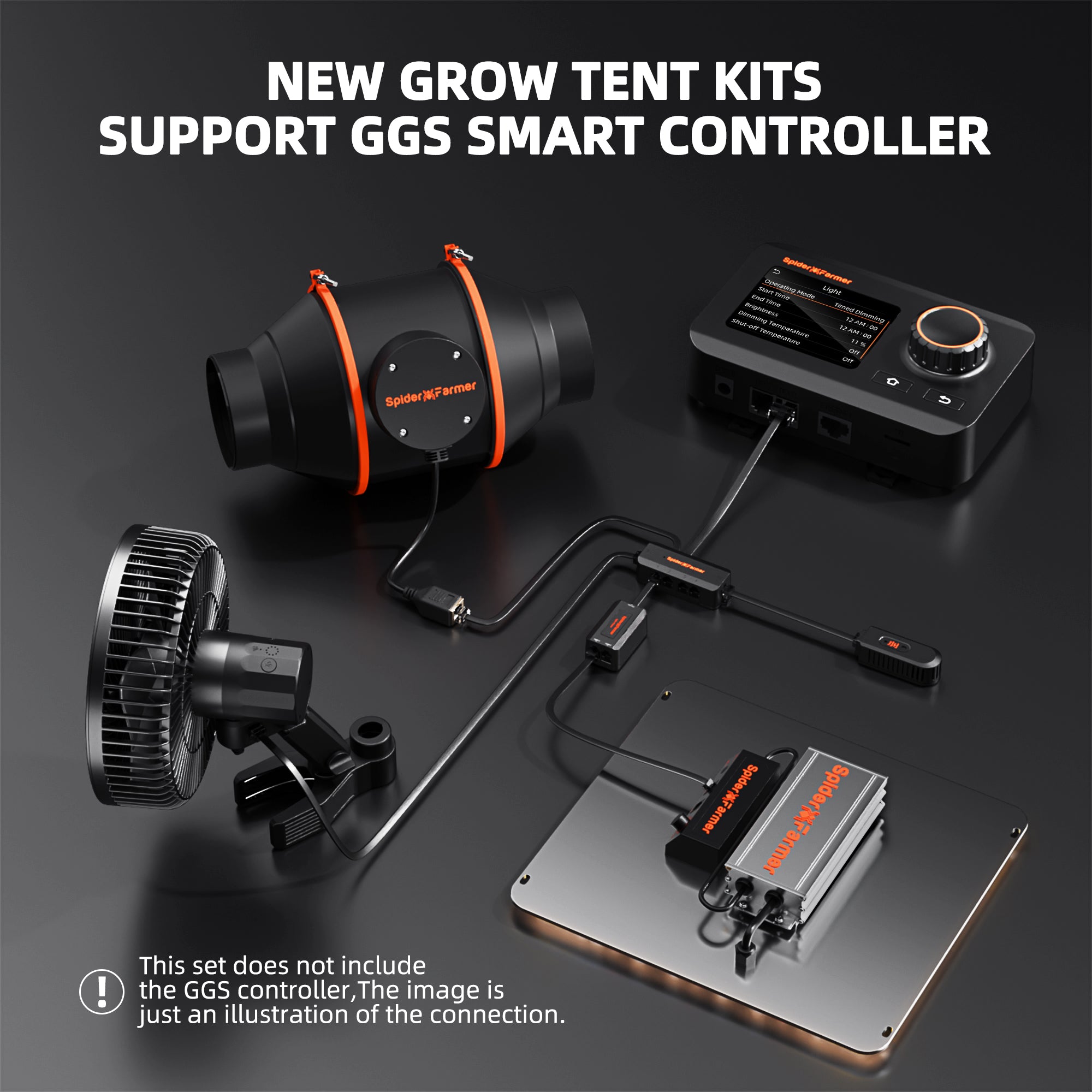 2025 Neueste Version Spider Farmer® 70x70x160cm Komplettes Grow Box-Set丨SF1000 Samsung 301H EVO Vollspektrum-LED丨6" Clip-Ventilator丨4" Grow Ventilator-System mit Drehknopfsteuerung