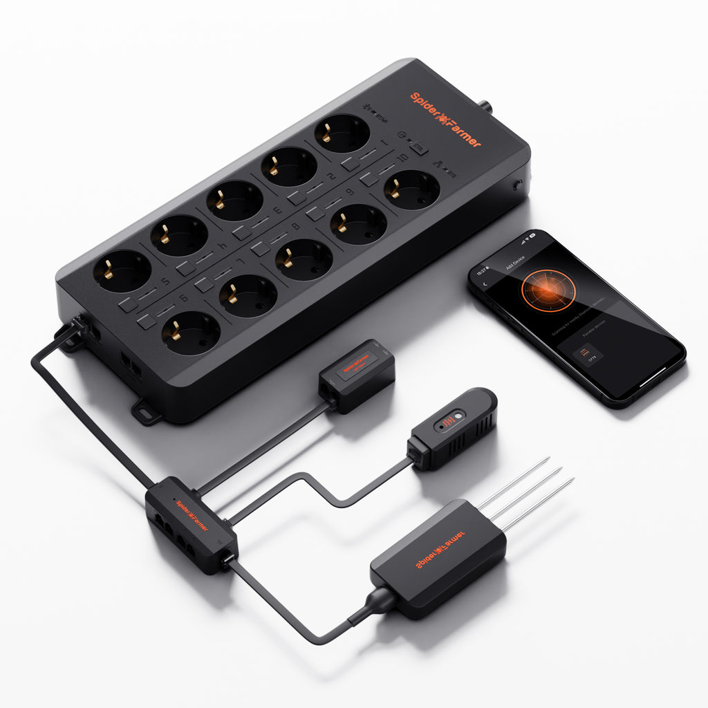 2025 Spider Farmer GGS AC5 Steckdosenleisten-Sets mit Next-Gen 6" Clip-Lüfter & 4" Inline-Lüfter (mit RJ12-Anschluss), Lüftungskanälen und Kohlefilter-Sets (Leuchte nicht enthalten)