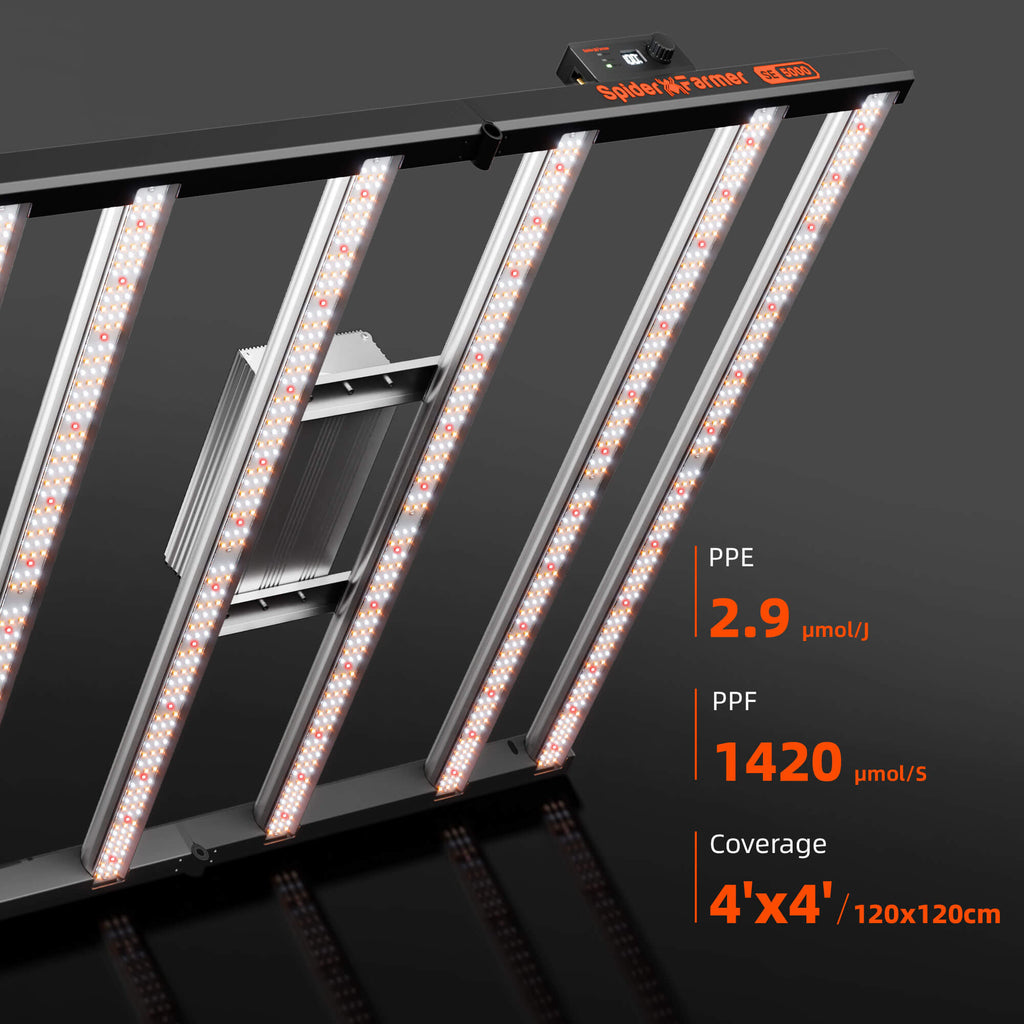 Spider Farmer 120x120x200cm Komplettes Growzelt-Set | SE5000 EVO 480W LED-Growlampe | Neues 6"-Belüftungssystem mit GGS-Controller