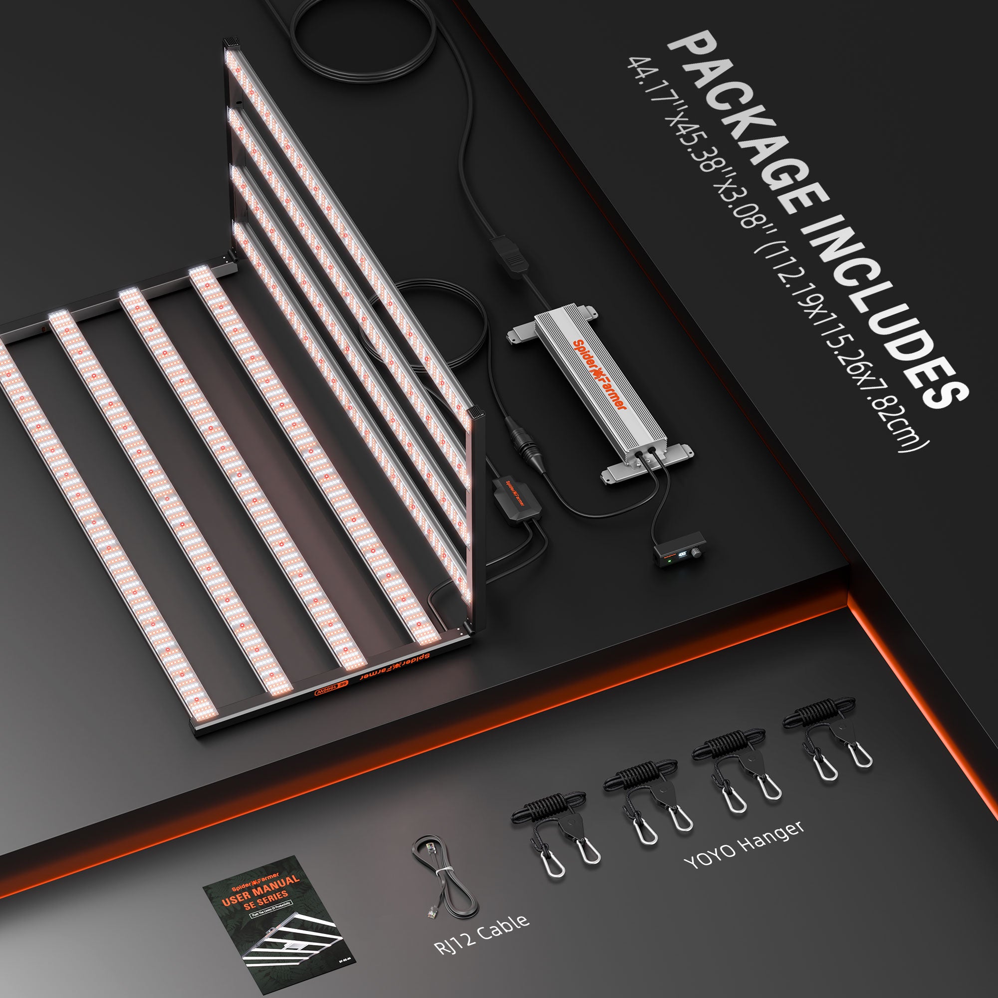 Spider Farmer 150x150cm Komplettes Growzelt-Set | SE1000W LED-Pflanzenlampe | 6-Zoll-Inline-Ventilator mit GGS-Controller-Kits