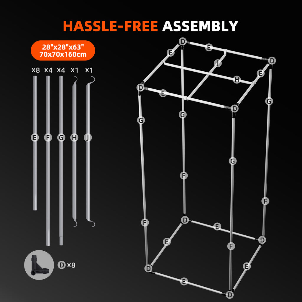 Verbessertes Spider Farmer 70x70x160cm Growzelt Indoor Grow Box Grow Zelt 1680D Hydroponischer Pflanzenraum für optimales Pflanzenwachstum und Klimakontrolle