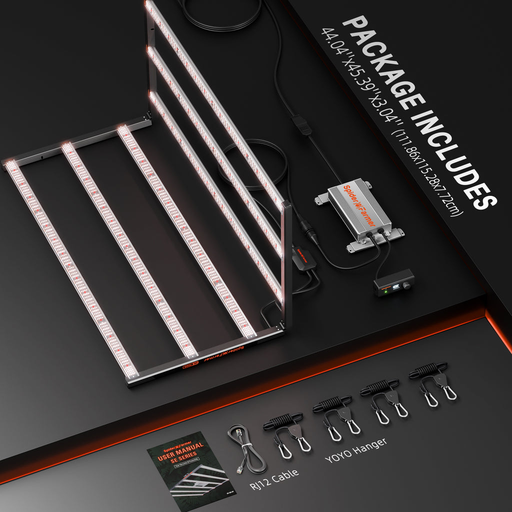 Spider Farmer 150x150cm Komplettes Growzelt-Set | SE7000 730W LED-Growlampe | Neuer 6″ Inline-Ventilator mit GGS-Controller | Growbox Komplettset