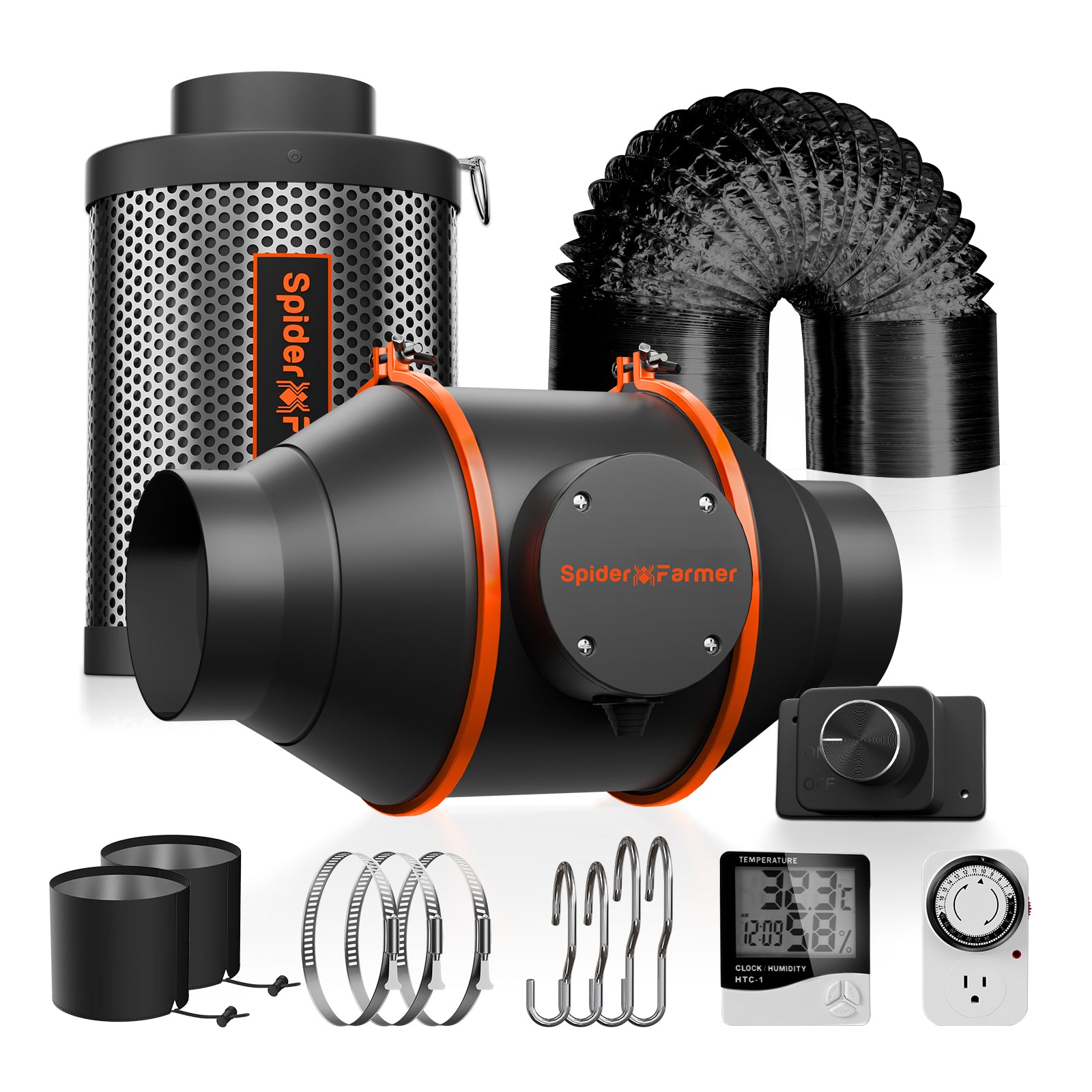2025 Spider Farmer® 140x70x200cm Komplettes Grow Box-Set丨Neueste Version G4500 320W Vollspektrum-LED丨6” Clip-Ventilator丨4″ Belüftungssystem | Bluetooth- & WLAN-App-Steuerung für automatisierte Beleuchtung und Belüftung | 5 pack 11 Gallon Growbag