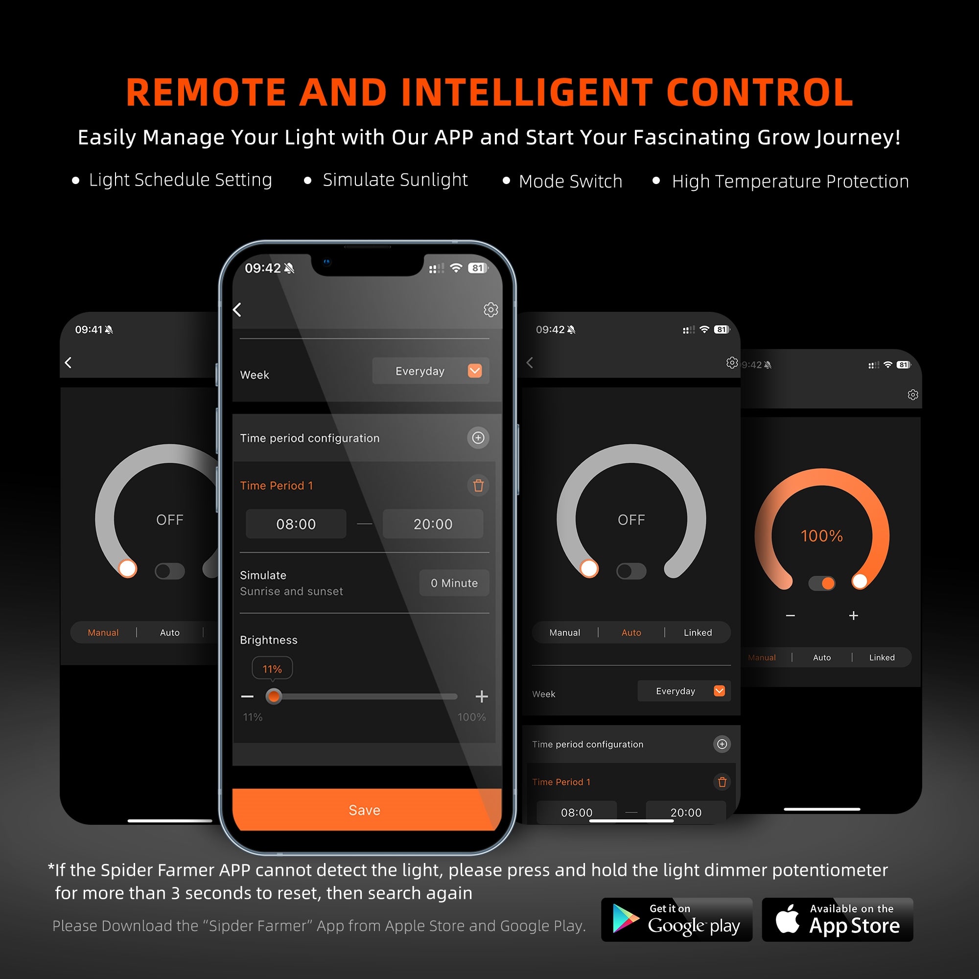 Spider Farmer® 90x90cm Komplettes Growzelt-Set (neueste Version 2025) | G3000 WLAN- und Bluetooth-App-gesteuerte LED-Pflanzenlampe | 15 cm Clip-Ventilator | 10 cm Belüftungssystem mit GGS-Controller