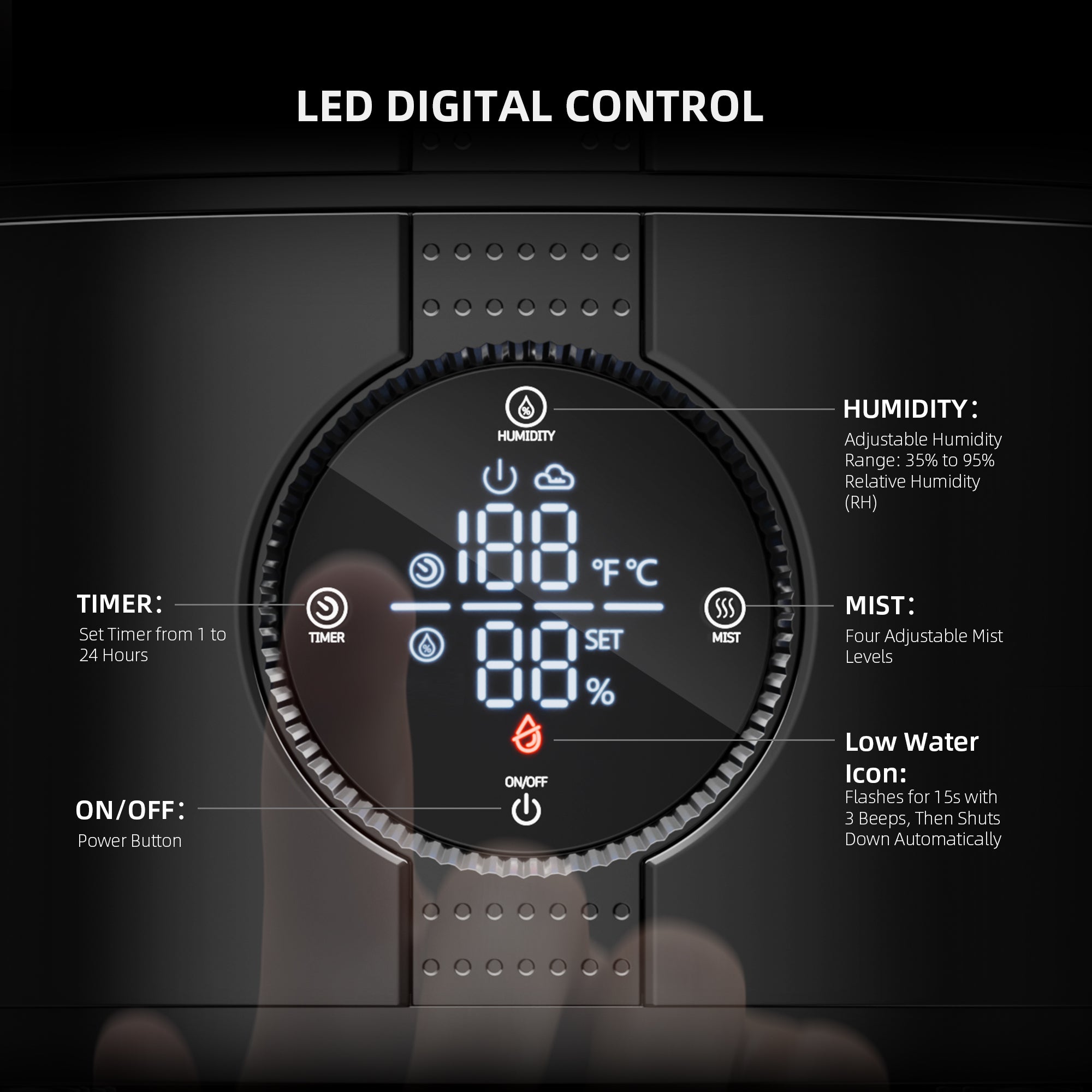 Neue Version 2025: Spider Farmer® 5L Smart Cool Mist Luftbefeuchter mit Temperatur- und Feuchtigkeitssensor, intelligenter App-Steuerung und ausziehbarem Schlauch für Pflanzen im Indoor-Anbauzelt