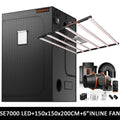Spider Farmer 150x150cm Komplettes Growzelt-Set | SE7000 730W LED-Growlampe | Neuer 6″ Inline-Ventilator mit GGS-Controller | Growbox Komplettset
