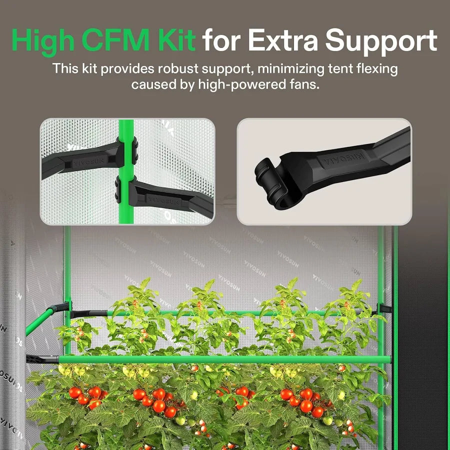 Vivosun Growbox Pro 60x60x120cm P224, für 1-2 Pflanzen, großes Frontfenster