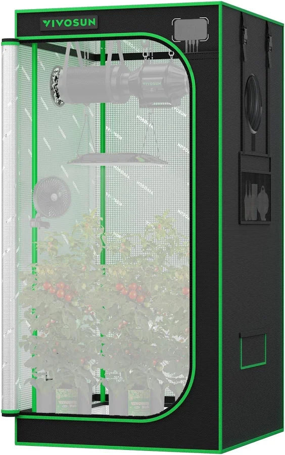 Vivosun Growbox 60x60x90cm S223, für 1-2 Pflanzen, 600D  Oxford-Gewebe